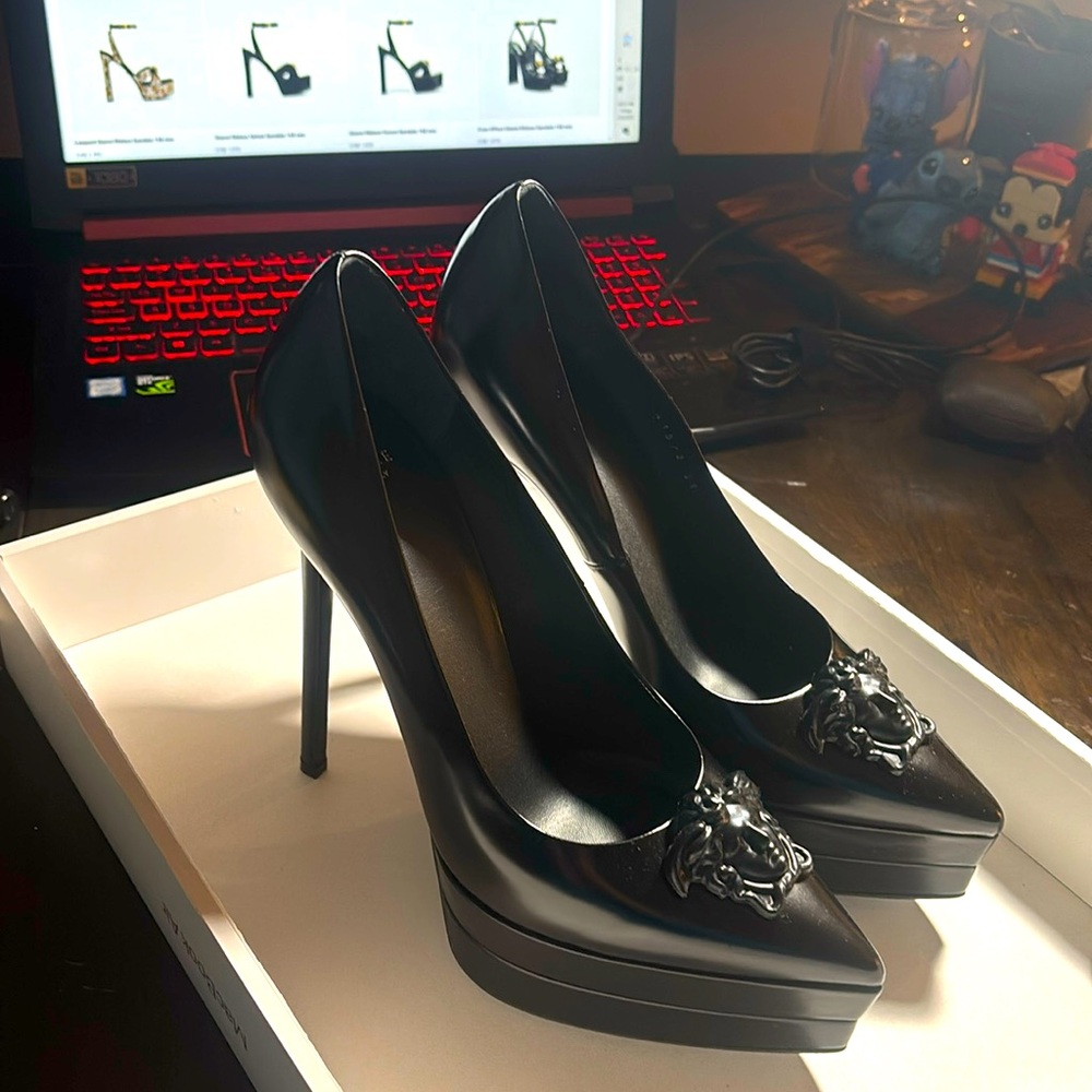 Versace Medusa dual platform heels